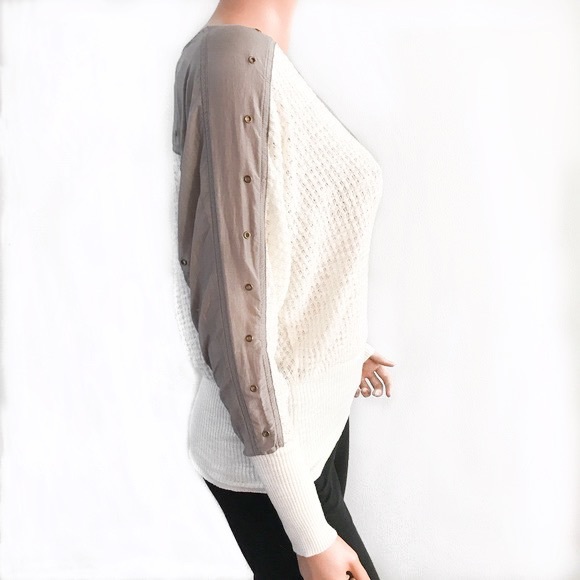 FP Cream Colored Dolman Sleeve Waffle Knit Top - Picture 6 of 11
